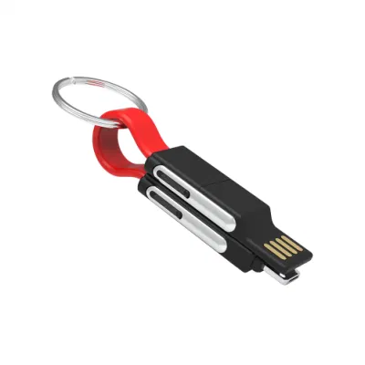 Cavo data portachiavi USB multifunzione 3 in 1, cavo data portachiavi magnetico, cavo di ricarica USB piatto, cavo di ricarica regalo promozionale